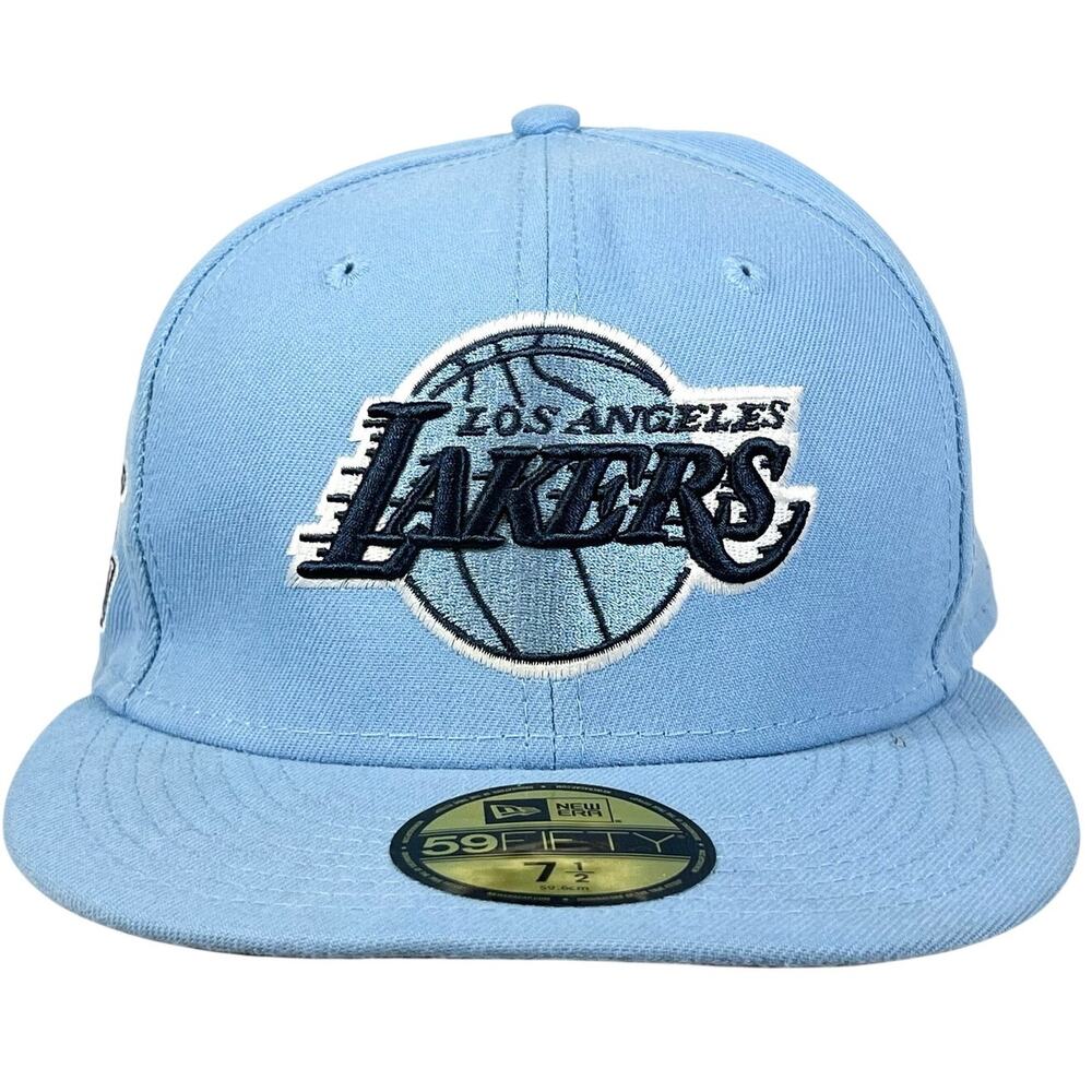 New Era 59FIFTY Los Angeles Lakers Fitted Hat Cap NBA Basketball Blue 7 1/2
